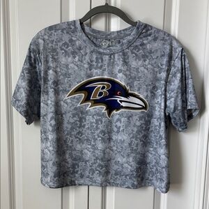 Ravens Gray Camouflage Crop Top with Logo